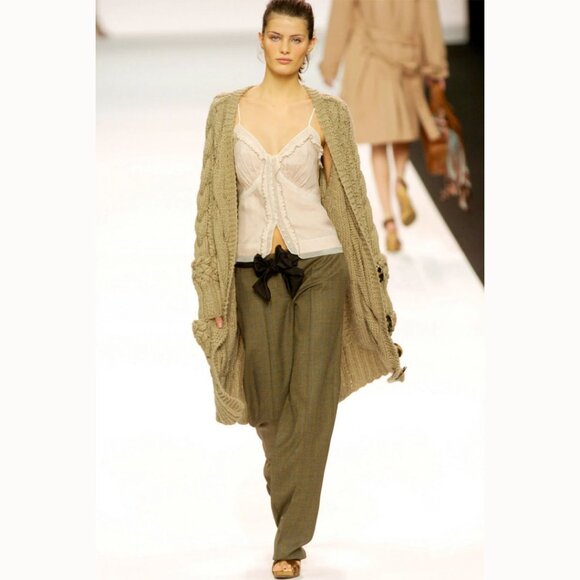 Grail Item! Chloé Runway Wool Pants | Fall 2004 Phoebe Philo Y2K Era w Sash Belt - Picture 3 of 11